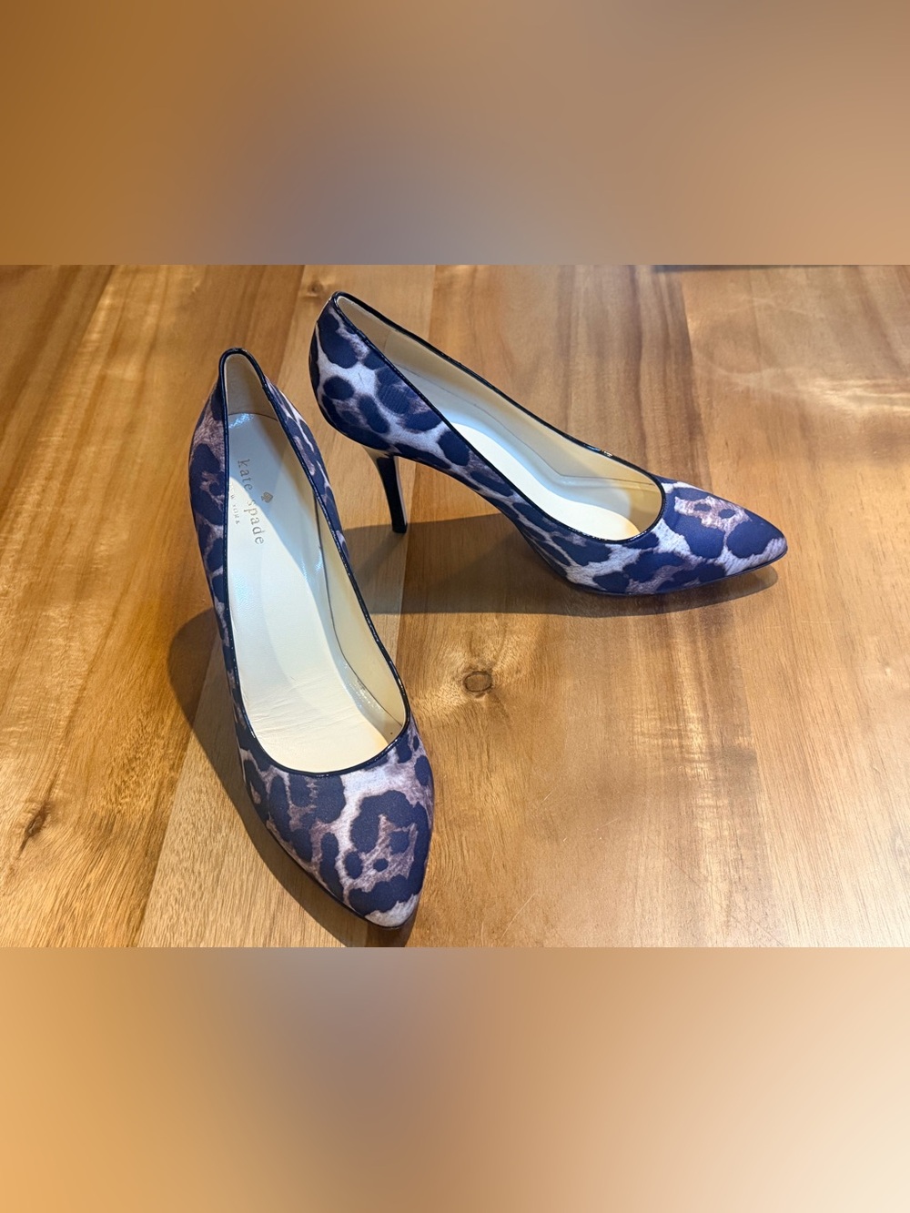 Kate Spade New York Pointed Toe Leopard Print Stiletto Heels Patent Heel Size 9